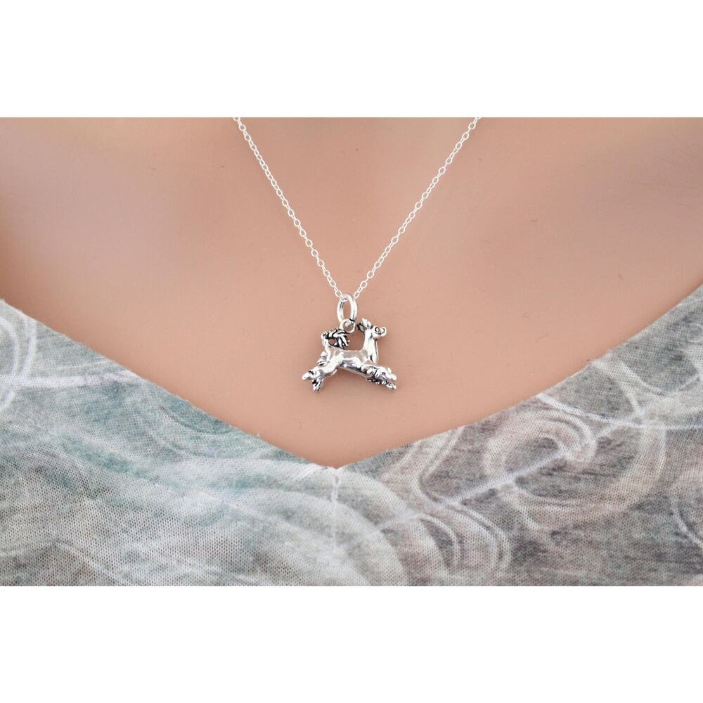Sterling Silver Spitz Dog Charm Necklace, Spitz Dog Pendant Necklace